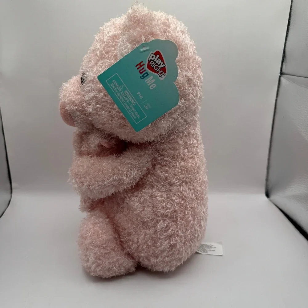 Walgreens Play Right Hug Me Plush Pink Curly Pig Holding Piglet Stuffed Animal